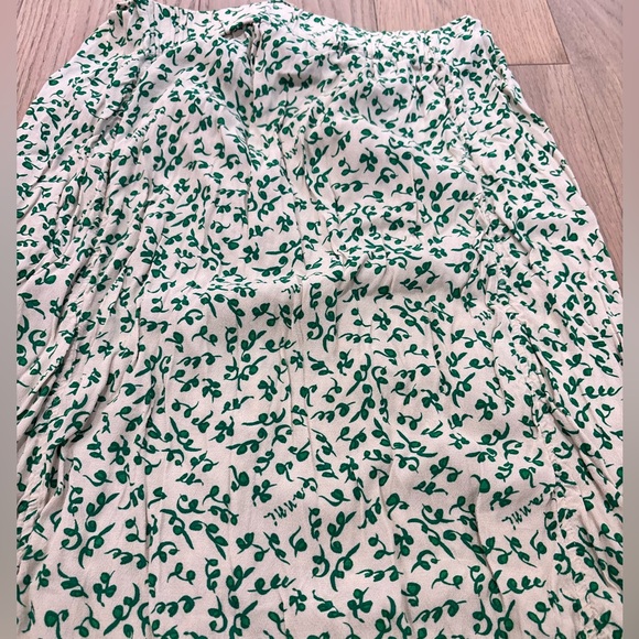 GANNI DITSY PRINT GREEN FLORAL MIDI SKIRT - Picture 11 of 14